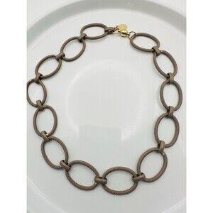 Melania Clara Metal Oval Link Chain Necklace 16” Magnetic Closure